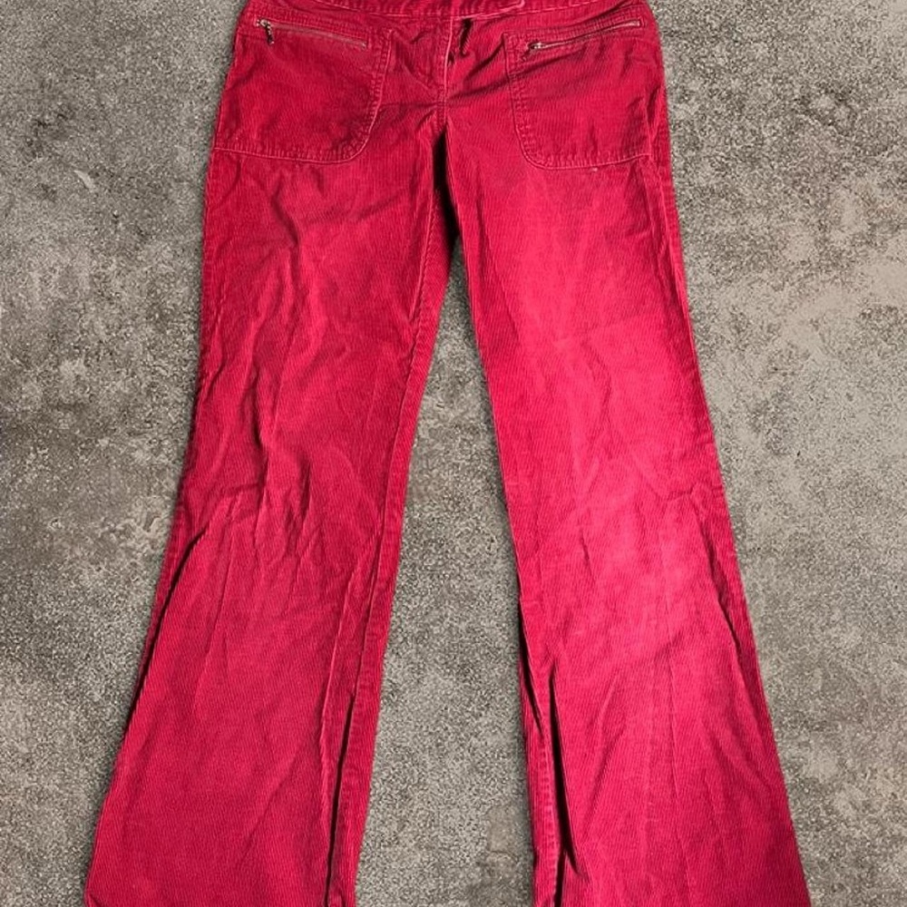 LOFT Bright Raspberry Corduroy Flare Pants
